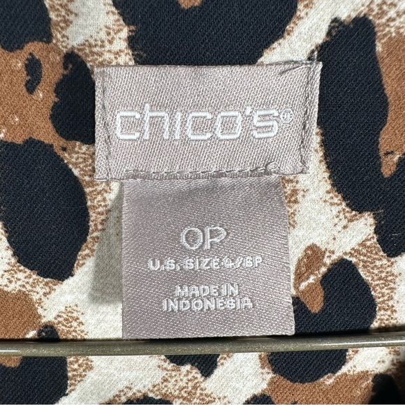 Chico's Petite Leopard Print Tunic Dress Chic Style Size 0 - Picture 4 of 7